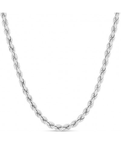 Solid 925 Sterling Silver 1MM 1.3MM 2MM 2.5MM 3MM 3.5MM 4MM 5MM Diamond-Cut Braided Rope Chain Italian Necklace, 14-36 Inch 2...