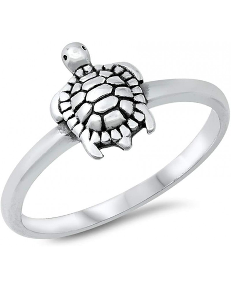 Cute Sea Turtle Beach Animal Sterling Silver Ring Sizes 4-12 $11.10 Rings