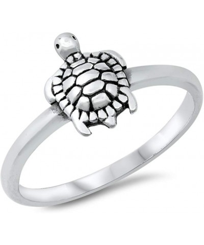 Cute Sea Turtle Beach Animal Sterling Silver Ring Sizes 4-12 $11.10 Rings