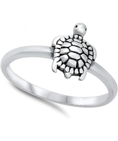 Cute Sea Turtle Beach Animal Sterling Silver Ring Sizes 4-12 $11.10 Rings