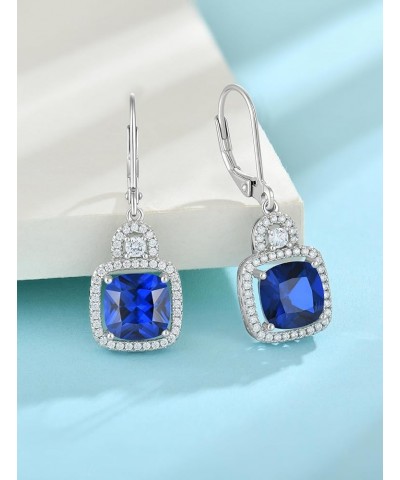 Drop Earrings for Women 925 Sterling Silver Rhodium Plated Vintage Lock Birthstones Cubic Zirconia Dangle Leverback Earrings ...