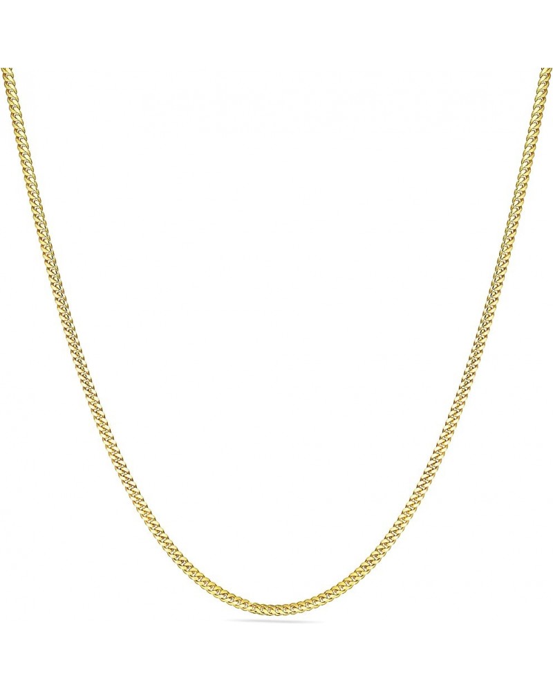 18K Gold Over Solid 925 Sterling Silver 2MM, 2.5MM, 3.5MM, 4MM Miami Cuban Chain Necklace- 16"-30 18 2MM $41.61 Others