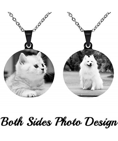 Personalized Custom Dog Necklace Pendant- Personalized Photo/Name/Message Necklace Pendant- Stainless Steel Necklace Tag Blac...