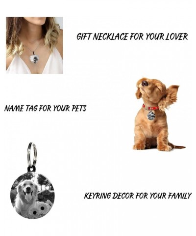 Personalized Custom Dog Necklace Pendant- Personalized Photo/Name/Message Necklace Pendant- Stainless Steel Necklace Tag Blac...