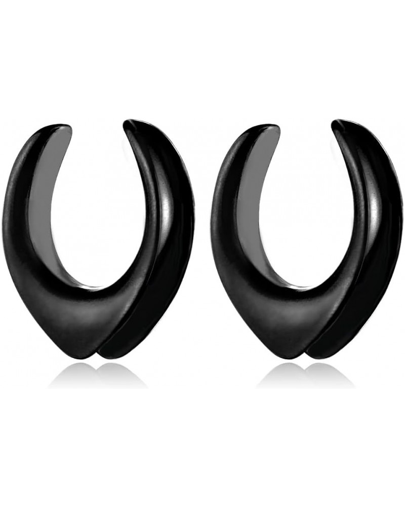 2 PCS Classic 2g (6mm) -1'' (25mm) Saddle Gauges for Stretched Ears Lightweight Hypoallergenic 316 Stainless Steel Saddle Plu...