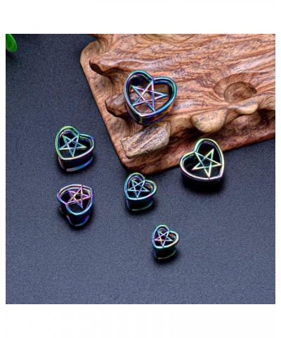 1 Pair Stainless Steel Gauges For Ears Double Flared Piercing Tunnels Notched Plugs Stretchers 0g to 1 Inch. multi 9/16"(14mm...