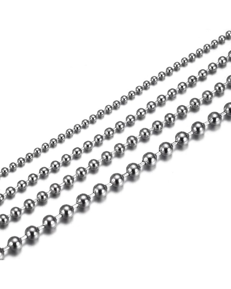 INFINIQUE CREATIONS Stainless Steel Silver Ball Chain Bracelet Necklace Men Women 1mm-5mm 7"-38 2.5mm Silver $7.54 Necklaces