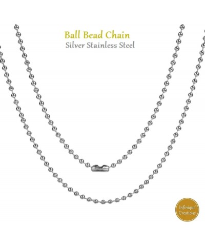 INFINIQUE CREATIONS Stainless Steel Silver Ball Chain Bracelet Necklace Men Women 1mm-5mm 7"-38 2.5mm Silver $7.54 Necklaces