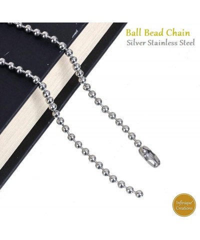 INFINIQUE CREATIONS Stainless Steel Silver Ball Chain Bracelet Necklace Men Women 1mm-5mm 7"-38 2.5mm Silver $7.54 Necklaces