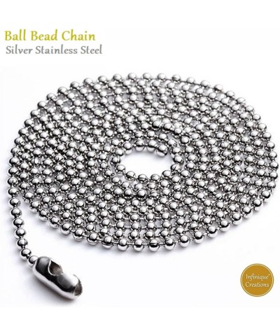 INFINIQUE CREATIONS Stainless Steel Silver Ball Chain Bracelet Necklace Men Women 1mm-5mm 7"-38 2.5mm Silver $7.54 Necklaces