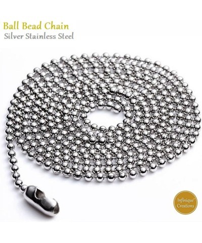 INFINIQUE CREATIONS Stainless Steel Silver Ball Chain Bracelet Necklace Men Women 1mm-5mm 7"-38 2.5mm Silver $7.54 Necklaces