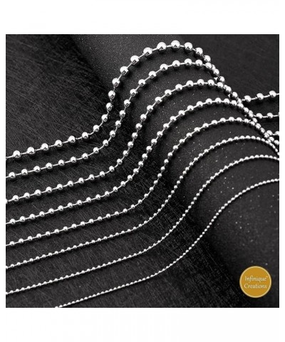 INFINIQUE CREATIONS Stainless Steel Silver Ball Chain Bracelet Necklace Men Women 1mm-5mm 7"-38 2.5mm Silver $7.54 Necklaces