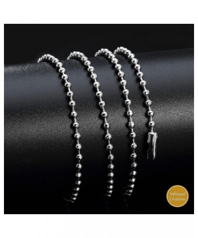 INFINIQUE CREATIONS Stainless Steel Silver Ball Chain Bracelet Necklace Men Women 1mm-5mm 7"-38 2.5mm Silver $7.54 Necklaces