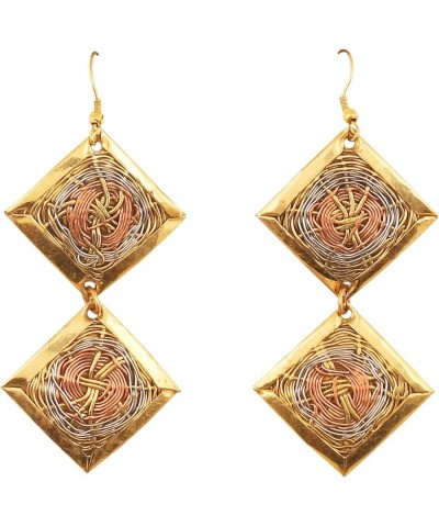 Indian Finely Handcrafted Basket Weave Wire Concentric Pretty Artisan Designer Jewelry Earrings for Women. Gold $11.59 Earrings