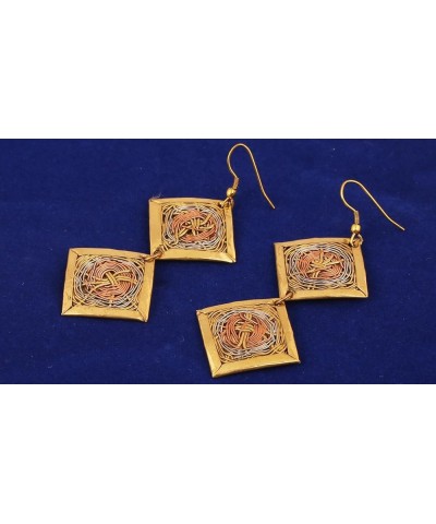 Indian Finely Handcrafted Basket Weave Wire Concentric Pretty Artisan Designer Jewelry Earrings for Women. Gold $11.59 Earrings