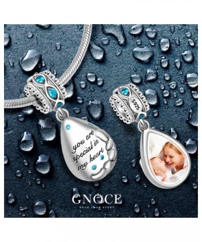 Teardrop Shape Photo Custom Charm with Engraving Words You Are Special In My Heart Sterling Silver Personalized Picture Charm...