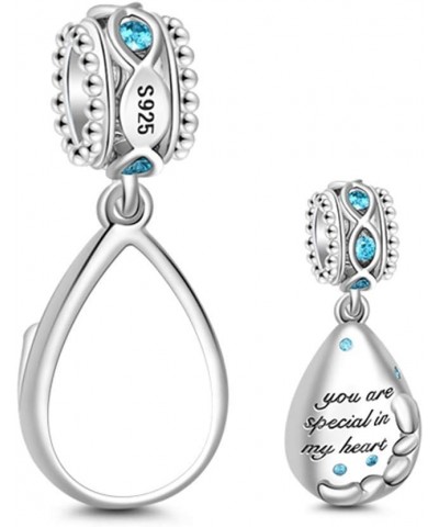 Teardrop Shape Photo Custom Charm with Engraving Words You Are Special In My Heart Sterling Silver Personalized Picture Charm...