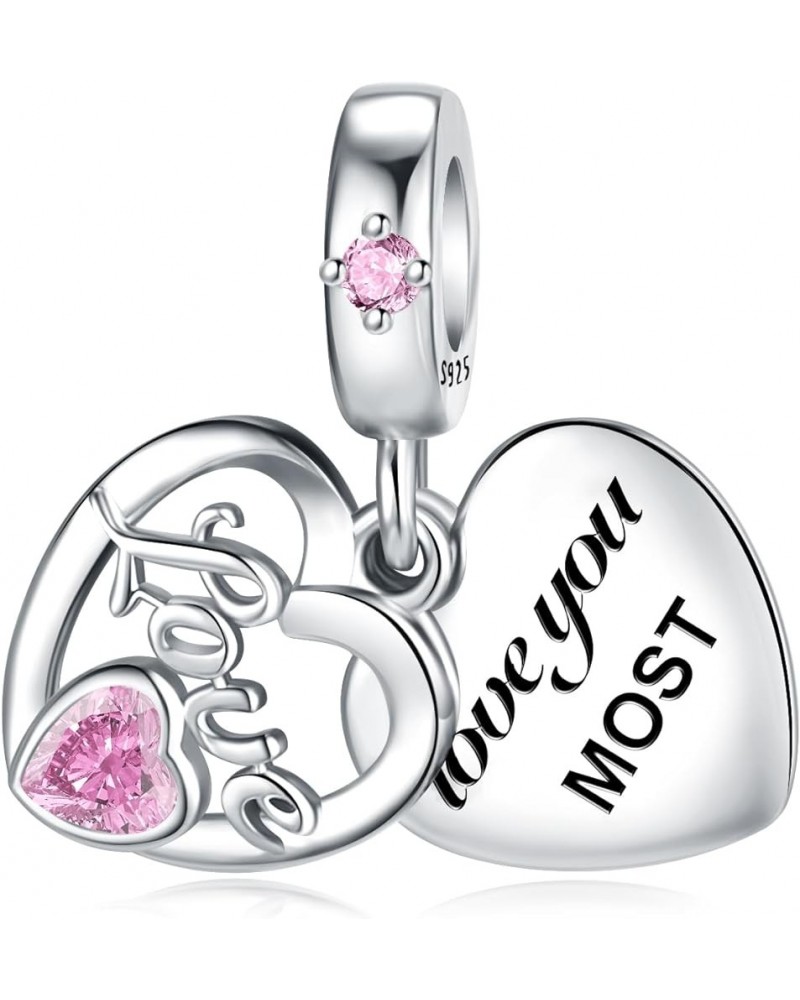 Sister Mother Daughter Wife Charms Fit Pandora Charms Bracelet 925 Sterling Silver Forever Always Love Dangle Charms for Wome...