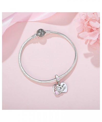 Sister Mother Daughter Wife Charms Fit Pandora Charms Bracelet 925 Sterling Silver Forever Always Love Dangle Charms for Wome...