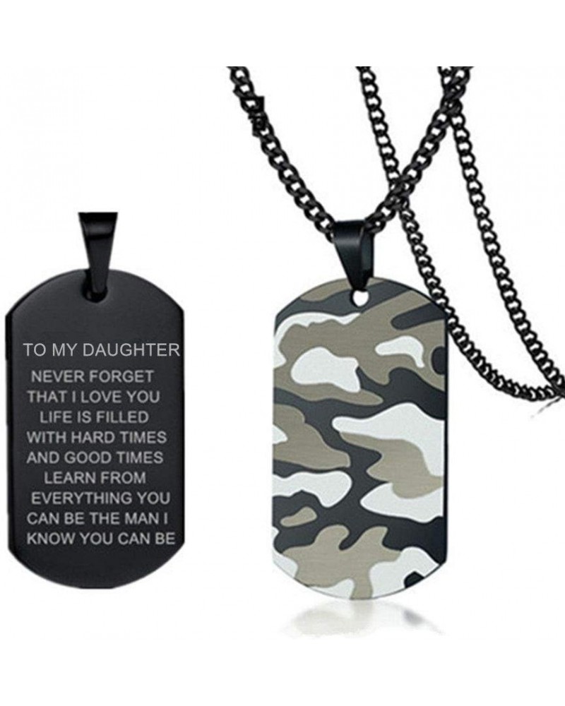 LF Mens TO MY SON Necklace,Boys Stainless Steel Camoflauge Military Dog Tag Pendant Sentiment Motivational Tags Necklace Jewe...