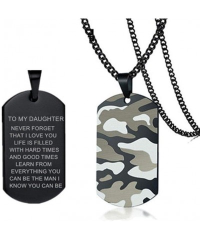 LF Mens TO MY SON Necklace,Boys Stainless Steel Camoflauge Military Dog Tag Pendant Sentiment Motivational Tags Necklace Jewe...