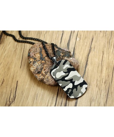 LF Mens TO MY SON Necklace,Boys Stainless Steel Camoflauge Military Dog Tag Pendant Sentiment Motivational Tags Necklace Jewe...