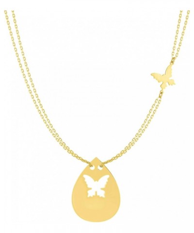 18K Gold & White Gold Plated 18 Inch Necklace Butterfly Figured Gold Plated $17.20 Necklaces