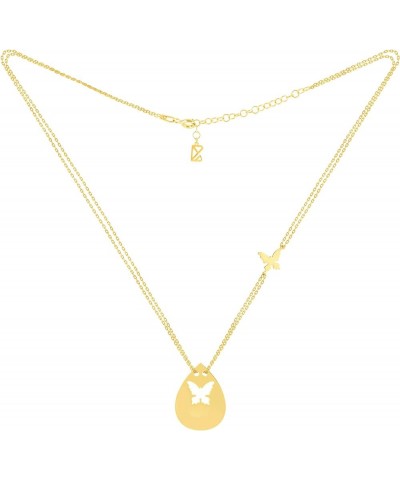 18K Gold & White Gold Plated 18 Inch Necklace Butterfly Figured Gold Plated $17.20 Necklaces