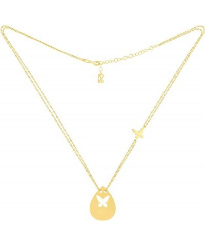 18K Gold & White Gold Plated 18 Inch Necklace Butterfly Figured Gold Plated $17.20 Necklaces