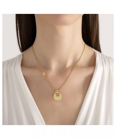 18K Gold & White Gold Plated 18 Inch Necklace Butterfly Figured Gold Plated $17.20 Necklaces