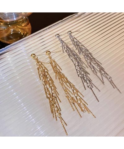 Long Silver Earrings for Women Dangling Gold Tassel Earrings Rose Gold Earrings for Women Long Metal Chain Tassel Dangle Earr...