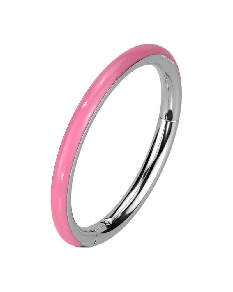 16GA F136 Implant Grade Titanium Glow in the Dark Lined Hinged Segment Ring Pink $10.09 Body Jewelry