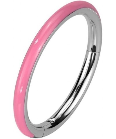 16GA F136 Implant Grade Titanium Glow in the Dark Lined Hinged Segment Ring Pink $10.09 Body Jewelry