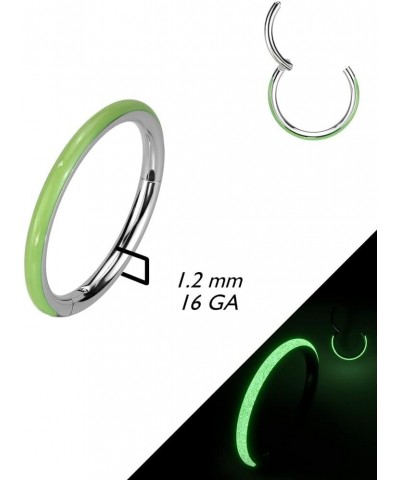 16GA F136 Implant Grade Titanium Glow in the Dark Lined Hinged Segment Ring Pink $10.09 Body Jewelry