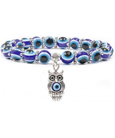 Evil Eye Bead Bracelet Blue Eye Hamsa Beaded Charm Stretch Bracelet Hand of Fatima Turkish Lucky Evil Eye Bracelet Good Luck ...