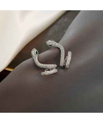 925 Sterling Silver Snake Ear Cuffs Earrings Shimmery Diamond Huggies Earrings for Women Girls Gifts A-9 $12.04 Earrings