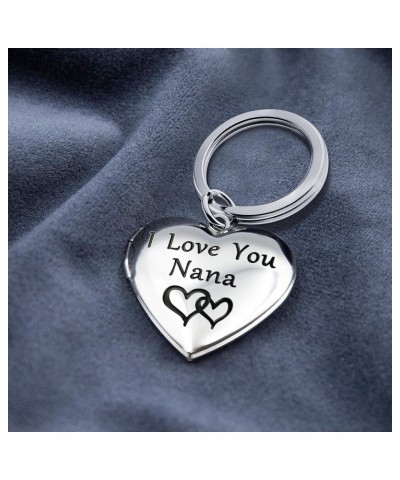 Silver Heart Locket Keychains For Women Black Silver Locket Key chain that Hold Pictures Photo Keychian for Girls Heart Silve...