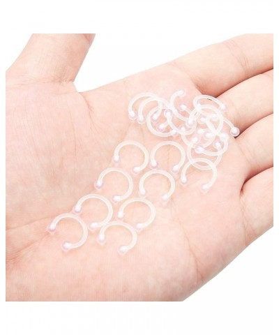 Septum Ring Retainer 16G Clear Flexible Bioflex Nose Lip Cartilage Hoop Earring Horseshoe Piercing for Work 20-24Pcs 6mm 8mm ...