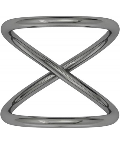 Modern Infinite Loop Criss Cross X Orbit Ring Band Sterling Silver 925 Jewelry, Promise Ring for Couples, Splint Knuckle Dain...