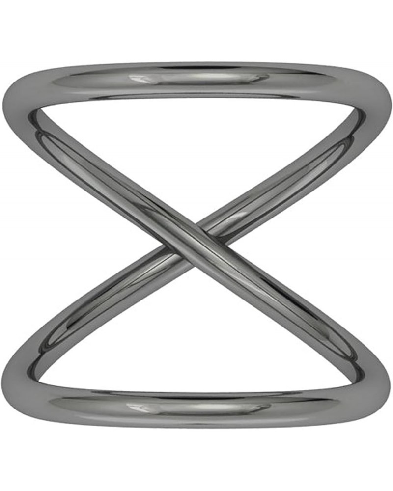 Modern Infinite Loop Criss Cross X Orbit Ring Band Sterling Silver 925 Jewelry, Promise Ring for Couples, Splint Knuckle Dain...