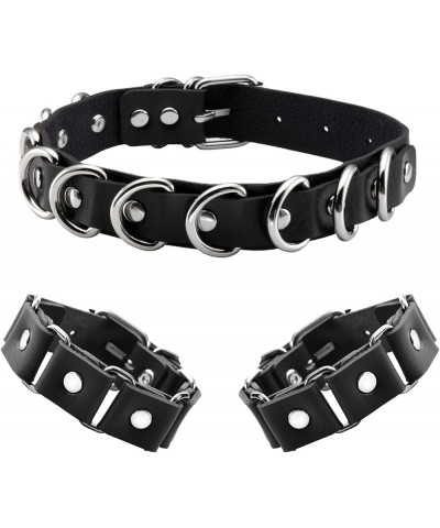 Punk Choker Bracelet Spike Collar Neckalce PU Leather Wristband Cuff Adjustable Goth Jewelry D:1 Choker+2 Bracelets $6.75 Nec...