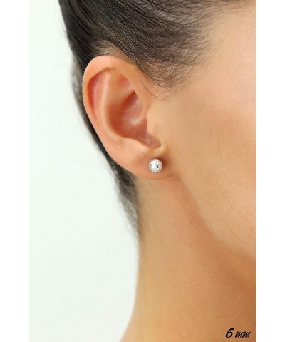 14k White Gold Ball Stud Earrings with Secure Screw-backs 6mm $23.19 Earrings