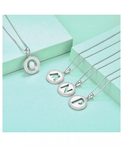 Initial Necklace for Women Teen girls 925 Sterling Silver Letter A-Z Pendant 26 Alphabet Jewelry Q $22.94 Necklaces