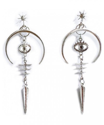 Gothic Evil Eyes Star Dangle Drop Earrings Dagger Fishbone Viking Vintage Crescent Moon Semicircle Earrings for Women Jewelry...