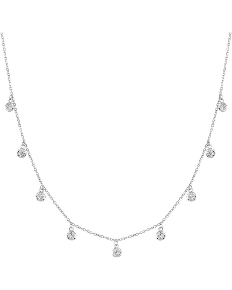 'Marvel Around' Cubic Zirconia Necklace in Sterling Silver, 15" + 2 17.0 Inches $25.80 Necklaces