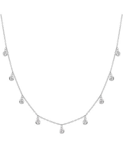 'Marvel Around' Cubic Zirconia Necklace in Sterling Silver, 15" + 2 17.0 Inches $25.80 Necklaces