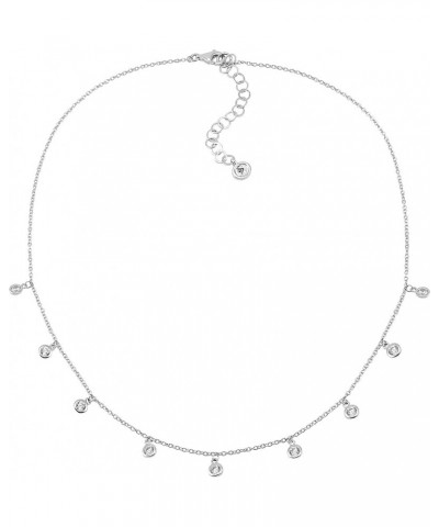 'Marvel Around' Cubic Zirconia Necklace in Sterling Silver, 15" + 2 17.0 Inches $25.80 Necklaces