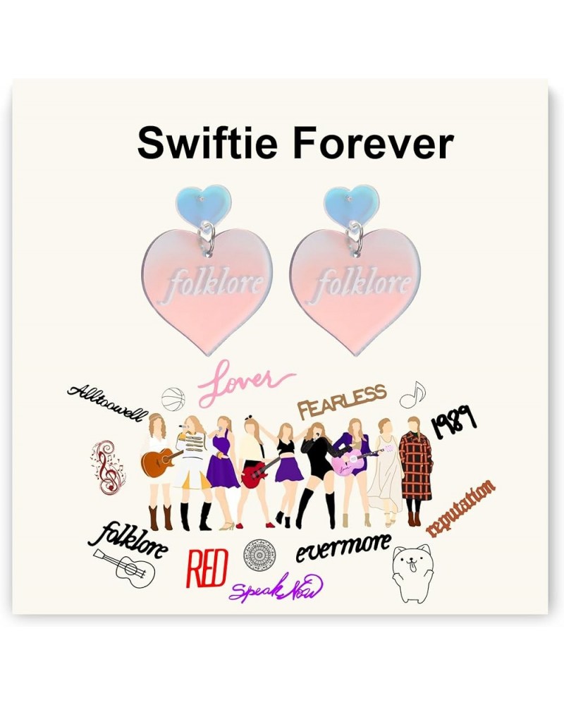 TS Earrings for Women,Fashion Singer Earrings Jewery，Album Song Title Taylor Concert Gifts for Swiftie Fans folklore $8.83 Ea...