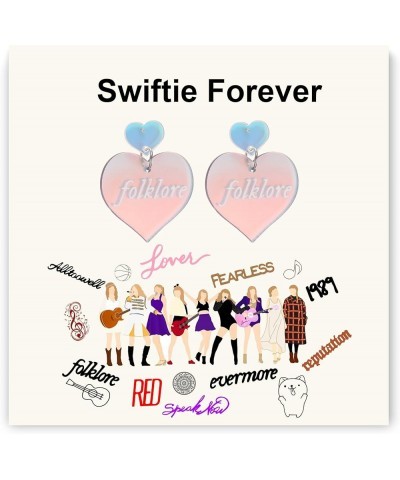 TS Earrings for Women,Fashion Singer Earrings Jewery，Album Song Title Taylor Concert Gifts for Swiftie Fans folklore $8.83 Ea...