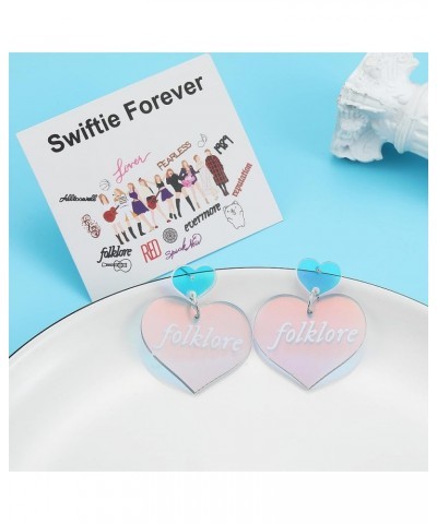 TS Earrings for Women,Fashion Singer Earrings Jewery，Album Song Title Taylor Concert Gifts for Swiftie Fans folklore $8.83 Ea...